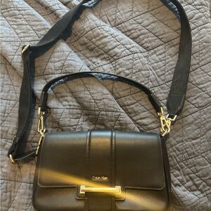 Calvin Klein Black Leather Crossbody Bag